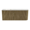 Mondiaz JOYA-DLUX Meuble de toilette 101,6cm - arrondi droit couleur Dusk - Vasque FAYE position Gauche Sans trou de robinet couleur Ostra. SW1423417
