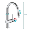 GROHE Minta Mitigeur de cuisine - haut - bec pivotant/extensible - 2 types de jets - chrome SW225337