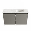 MONDIAZ TURE-DLUX Meuble toilette - 80cm - Smoke - EDEN - vasque Ostra - position droite - sans trou de robinet SW1105165