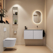 MONDIAZ TURE-DLUX Meuble toilette - 100cm - Cale - EDEN - vasque Opalo - position droite - sans trou de robinet SW1104245
