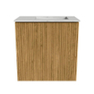 Mondiaz JOYA-DLUX Meuble de toilette 40cm - couleur Chêne - Vasque FAYE position Droite 1 trou de robinet couleur Opalo. SW1422115