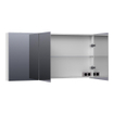 BRAUER Plain Spiegelkast - 140x70x15cm - 3 links- en rechtsdraaiende spiegeldeuren MDF - mat wit SW392990