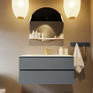 Mondiaz VICA-DLUX ensemble de meuble de salle de bain - 100cm - meuble sous-vasque plata - 2 tiroirs - lavabo encastrée cloud milieu - 1 trou de robinet - version haute de 60cm - ostra SW1085720