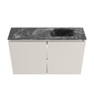 MONDIAZ TURE-DLUX Meuble toilette - 80cm - Linen - EDEN - vasque Lava - position droite - 1 trou de robinet SW1103893