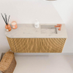 Mondiaz JOYA-DLUX 81.6cm toiletmeubel - ronding links kleur Oak - Wastafel FAYE positie Rechts 1 kraangat kleur Opalo. SW1422151