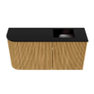 Mondiaz JOYA 81.6cm toiletmeubel - ronding links kleur Oak - Wastafel FAYE positie Rechts 1 kraangat kleur Urban. SW1421202