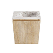 MONDIAZ TURE-DLUX Meuble toilette - 40cm - Washed Oak - EDEN - vasque Glace - position droite - sans trou de robinet SW1103570