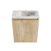 MONDIAZ TURE-DLUX Meuble WC 40 cm Washed Oak. EDEN lavabo Glace position droite. Sans trou de robinet. SW1103570