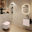 MONDIAZ TURE-DLUX 40cm toiletmeubel Rosee. EDEN wastafel Opalo positie links. Met 1 kraangat. SW1104477