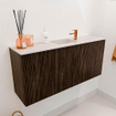 Mondiaz JOYA-DLUX Meuble de salle de bains 90cm - couleur Walnut - Vasque FAYE position Milieu 1 trou de robinet couleur Meli. SW1424407