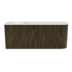 Mondiaz JOYA 101.6cm toiletmeubel - ronding rechts kleur Shadow - Wastafel FAYE positie Links Zonder kraangat kleur Talc. SW1421452