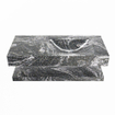 Mondiaz ALAN-DLUX Ensemble de meuble - 100cm - meuble Lava mat - 0 tiroirs - Lavabo Cloud Lava suspendu - vasque Droite - 1 trou de robinet SW809232
