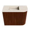 Mondiaz JOYA-DLUX 51.6cm meuble de toilette - arrondi droit couleur Ruby - Lavabo FAYE position Gauche Sans trou de robinet couleur Meli. SW1426261