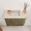 Mondiaz JOYA-DLUX 51.6cm toiletmeubel - ronding rechts kleur Dusk - Wastafel FAYE positie Links 1 kraangat kleur Opalo. SW1423309