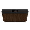 Mondiaz JOYA 93.2cm toiletmeubel - ronding links en rechts kleur Walnut - Wastafel FAYE positie Midden 1 kraangat kleur Urban. SW1421379