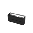 INK Wastafelonderkast - 120x40x52cm - 2 lades - greeploos - MDF lak - Zwart mat SW352224