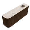 Mondiaz JOYA-DLUX Meuble de toilette 101,6cm - arrondi gauche couleur Noyer - Vasque FAYE position Droite 1 trou de robinet couleur Nata SW1424514