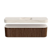 MONDIAZ THOR-DLUX 170cm badmeubel ronding links + rechts kleur Walnut met 1 lade en 2 deuren. Vrijhangende wastafel CLOUD Midden zonder kraangat kleur Meli. SW1465841