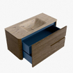 Mondiaz CIRO-DLUX Meuble de salle de bains - 100x45x50cm - Plan vasque solid surface Arena - 1 vasque au milieu - sans trous de robinet - 2 tiroirs - Dusk SW1533090