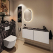 MONDIAZ TURE-DLUX meuble de toilettes 120 cm Linen. EDEN lavabo Lava position gauche. Avec 1 trou de robinet. SW1103898