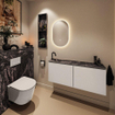 MONDIAZ TURE-DLUX Meuble toilette - 120cm - Linen - EDEN - vasque Lava - position gauche - 1 trou de robinet SW1103898