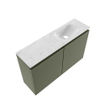 MONDIAZ TURE-DLUX Meuble WC 80 cm Army. Lavabo EDEN Opalo position droite. Avec 1 trou de robinet. SW1104226