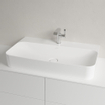 Villeroy & Boch Finion lavabo - dessous meulé 1 trou de robinet 80x47cm - Ceramic+ avec trop-plein dissimulé stone white SW209556