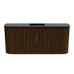 Mondiaz JOYA 93.2cm meuble de salle de bains - arrondi gauche et droite couleur Walnut - Vasque FAYE position Milieu Sans trou de robinet couleur Urban SW1421393