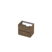 INK Wastafelonderkast - 60x40x52cm - 2 lades - greeploos - met houten keerlijst - MFC - Naturel eiken SW207223