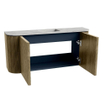 Mondiaz JOYA-DLUX 93.2cm toiletmeubel - ronding links en rechts kleur Dusk - Wastafel FAYE positie Midden 1 kraangat kleur Glace. SW1423210