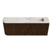 Mondiaz JOYA-DLUX 111.6cm meuble de salle de bains - arrondi gauche couleur Noyer - Vasque FAYE position Droite Sans trou de robinet couleur Frappe SW1422344