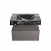 Mondiaz ALAN-DLUX Ensemble de meuble - 70cm - meuble Dark grey mat - 1 tiroir - Lavabo Cloud Lava suspendu - vasque Centre - 0 trous de robinet SW808039