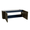 Mondiaz JOYA-DLUX Meuble de salle de bains 111.6cm - arrondi gauche couleur Shadow - Vasque FAYE position Droite Sans trou de robinet couleur Glace SW1422815