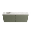 MONDIAZ TURE-DLUX Meuble toilette - 120cm - Army - EDEN - vasque Ostra - position gauche - sans trou de robinet SW1104726