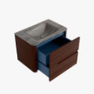 Mondiaz CIRO-DLUX Meuble de salle de bains - 70x45x50cm - Lavabo solid surface Oza - 1 vasque centrale - 1 trou de robinet - 2 tiroirs - Ruby SW1532076