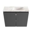 MONDIAZ TURE-DLUX Meuble toilette - 60cm - Dark Grey - EDEN - vasque Frappe - position droite - 1 trou de robinet SW1102779