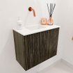 Mondiaz JOYA 50cm toiletmeubel - kleur Shadow - Wastafel FAYE positie Links Zonder kraangat kleur Talc. SW1421392