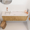 Mondiaz JOYA-DLUX 111.6cm toiletmeubel - ronding rechts kleur Oak - Wastafel FAYE positie Links Zonder kraangat kleur Nata. SW1424043