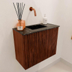 Mondiaz JOYA-DLUX 50cm meuble de salle de bains - couleur Ruby - Vasque FAYE position Milieu Sans trou de robinet couleur Lava SW1423606