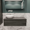 Mondiaz LUSH Meuble salle de bains avec 1 tiroir lavabo BARCO 100x30x45cm Gauche sans trou de robinet Anthracite SW409616