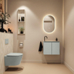 MONDIAZ TURE-DLUX Meuble toilette - 60cm - Greey - EDEN - vasque Ostra - position gauche - 1 trou de robinet SW1104840