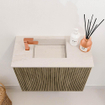Mondiaz JOYA-DLUX 50cm toiletmeubel - kleur Dusk - Wastafel FAYE positie Links 1 kraangat kleur Meli. SW1425802