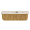 Mondiaz JOYA-DLUX 123.2cm toiletmeubel - ronding links en rechts kleur Oak - Wastafel FAYE positie Midden Zonder kraangat kleur Nata. SW1424073