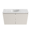 MONDIAZ TURE-DLUX Meuble toilette - 80cm - Linen - EDEN - vasque Opalo - position centrale - 1 trou de robinet SW1104373
