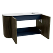 Mondiaz JOYA 71.6cm toiletmeubel - ronding links kleur Shadow - Wastafel FAYE positie Rechts 1 kraangat kleur Talc. SW1421454