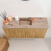 Mondiaz JOYA-DLUX 80cm toiletmeubel - kleur Oak - Wastafel FAYE positie Midden 1 kraangat kleur Arena. SW1423865