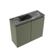 MONDIAZ TURE-DLUX Meuble de toilette 60cm Army. Lavabo EDEN Lava position gauche. Sans trou de robinet. SW1103685