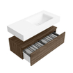 MONDIAZ ALAN Ensemble meuble de salle de bains - 100cm - meuble bas Mocha - 1 tiroir - Vasque suspendue CLOUD - droite - sans trou de robinet - Talc SW1194605