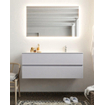 Mondiaz VICA ensemble de meuble de salle de bain - 120cm - meuble sous-vasque cale - 2 tiroirs - lavabo moon droite - 1 trou de robinet - miroir LED - version XL 60cm haut SW1097782