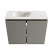 MONDIAZ TURE-DLUX meuble de toilettes 60cm Smoke. EDEN lavabo Ostra position gauche. Sans trou de robinet. SW1105156